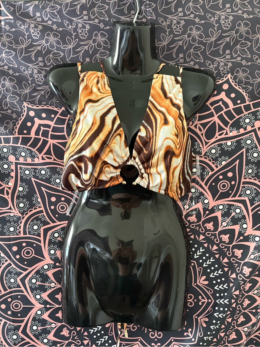 Ruched Swirl Crop Top